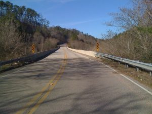 The Church St climb into warrior from the bridge crossing the Warrior River